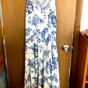 Lularoe Nicki dress, size 2xl, white with blue